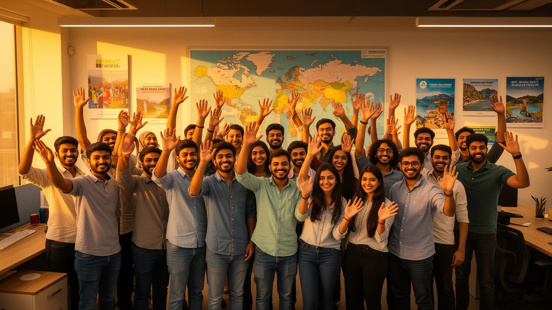 DMCBazaar team celebrating together